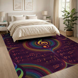 Rainbow Treble Clef Music Area Rug