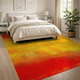Fiery Red-Yellow Gradient Distressed Area Rug
