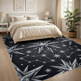 Silver Constellation Geometric Area Rug