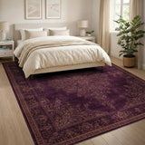 Purple Gold Medallion Persian Area Rug