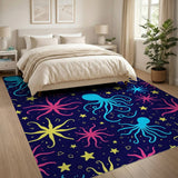 Whimsical Octopus Starfish Area Rug