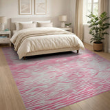 Hot Pink Zebra Wave Area Rug