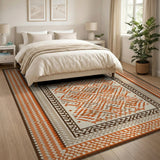 Orange Geometric Terracotta Geometric Southwestern Area Rug