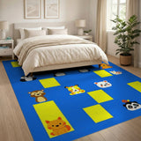 Cute Cartoon Zoo Animals Kids Area Rug