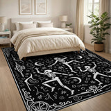 Dancing Skeletons Black White Area Rug