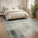 Abstract Black Dot Geometric Area Rug