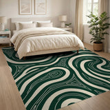 Abstract Area Green Wavy Green Abstract Area Rug