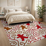 Whimsical Gingerbread Cartoon Area Rug