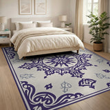 Purple Ornate Medallion Persian Rug