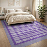 Purple Purple Plaid Geometric Area Rug