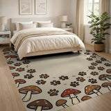 Mushroom Fairy Ring Rug with Paw Prints
