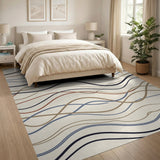 Wavy Lines Multi-Color Abstract Area Rug