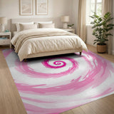Hypnotic Pink Swirl Geometric Area Rug