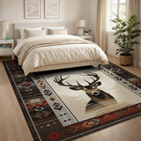 Southwestern Buck Deer Head Area Rug
