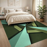 Geometric Modern Teal Green Geometric Abstract Area Rug