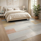 Geometric Abstract Beige Orange Area Rug