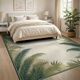 Palm Frond Border Coastal Area Rug