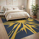 Bold Yellow Starburst Geometric Area Rug