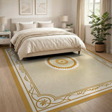 Radiant Gold Sunburst Medallion Rug