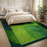 Lush Overlapping Green Leaves Abstract Area Area Rug