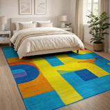 Geometric Modern Vibrant Geometric Abstract Multi-Color Area Rug