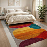 Vibrant Abstract Orange Teal Rug