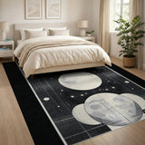 Triple Moon Phases Grid Area Rug