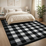 Black and White Black White Checkered Area Rug