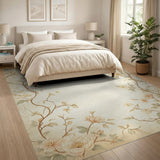 Vintage Floral Vine Beige Area Rug