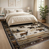 Southwestern Elk Bear Mountain Landscape Rug