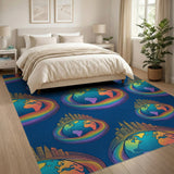 Rainbow Globe Earth Area Rug