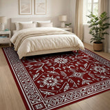 Traditional Persian Red Traditional Persian Floral Area Rug