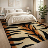 Exotic Tiger Stripe Orange Area Rug