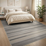 Grey Horizontal Stripe Area Rug