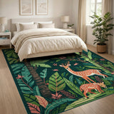 Lush Jungle Spotted Deer Area Rug