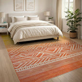 Ombre Yellow-Orange Geometric Southwestern Rug
