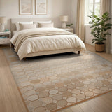 Beige Octagon Geometric Area Rug