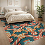 Whimsical Candy Lollipop Jar Pattern Rug
