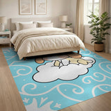 Cute Sleeping Puppy on Cloud Kids Rug