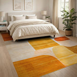 Orange Abstract Arch Area Rug
