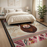 Shaggy Highland Cow Southwestern Area Rug