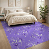 Purple Mystical Floral Damask Area Rug