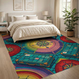 Vibrant Compass Suitcase Area Rug