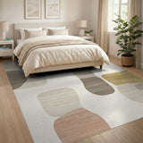 Organic Abstract Beige Neutral Abstract Area Area Rug