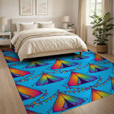 Kids Cartoon Rainbow Circus Tent Kids Area Rug