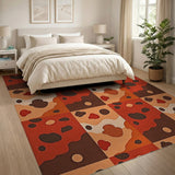 Terracotta Abstract Organic Shapes Area Rug