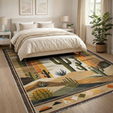 Southwestern Rainbow Cactus Desert Area Rug