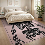 Pink Skeleton Anatomy Area Rug