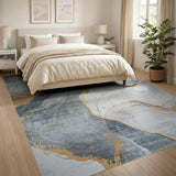 Gold Vein Marble Abstract Area Rug