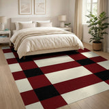 Red Black Buffalo Check Rustic Area Rug
